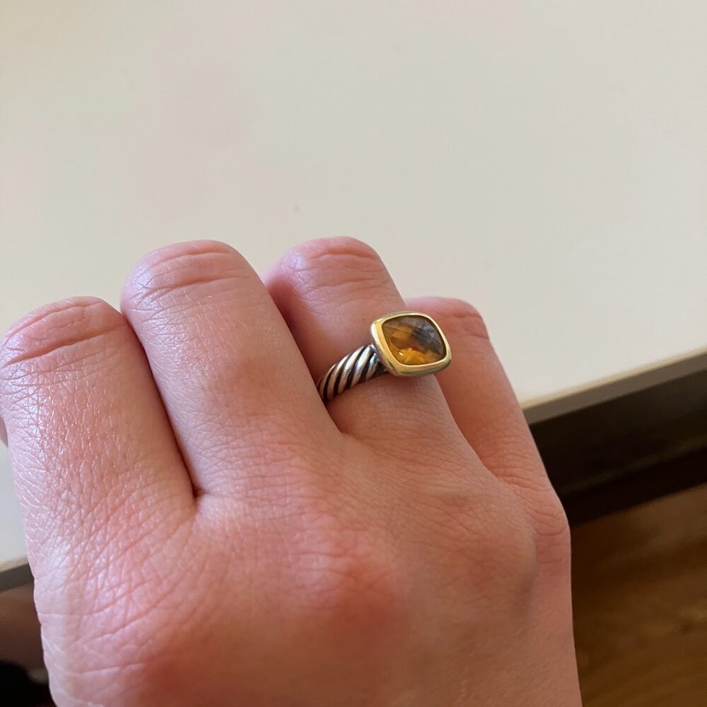 David Yurman Two-Tone Citrine Albion Ring 7